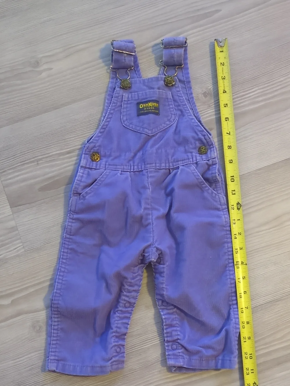 Vintage OshKosh B'gosh Purple Corduroy Overalls 18 Months USA Vestback Toddler